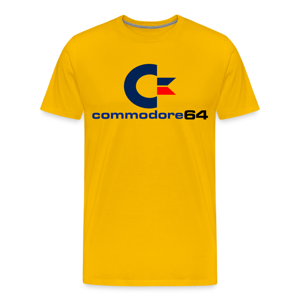 Fashion Herren Gaming Top Commodore T-Shirt Retro Streetwear 100 % Baumwolle - Sonnengelb