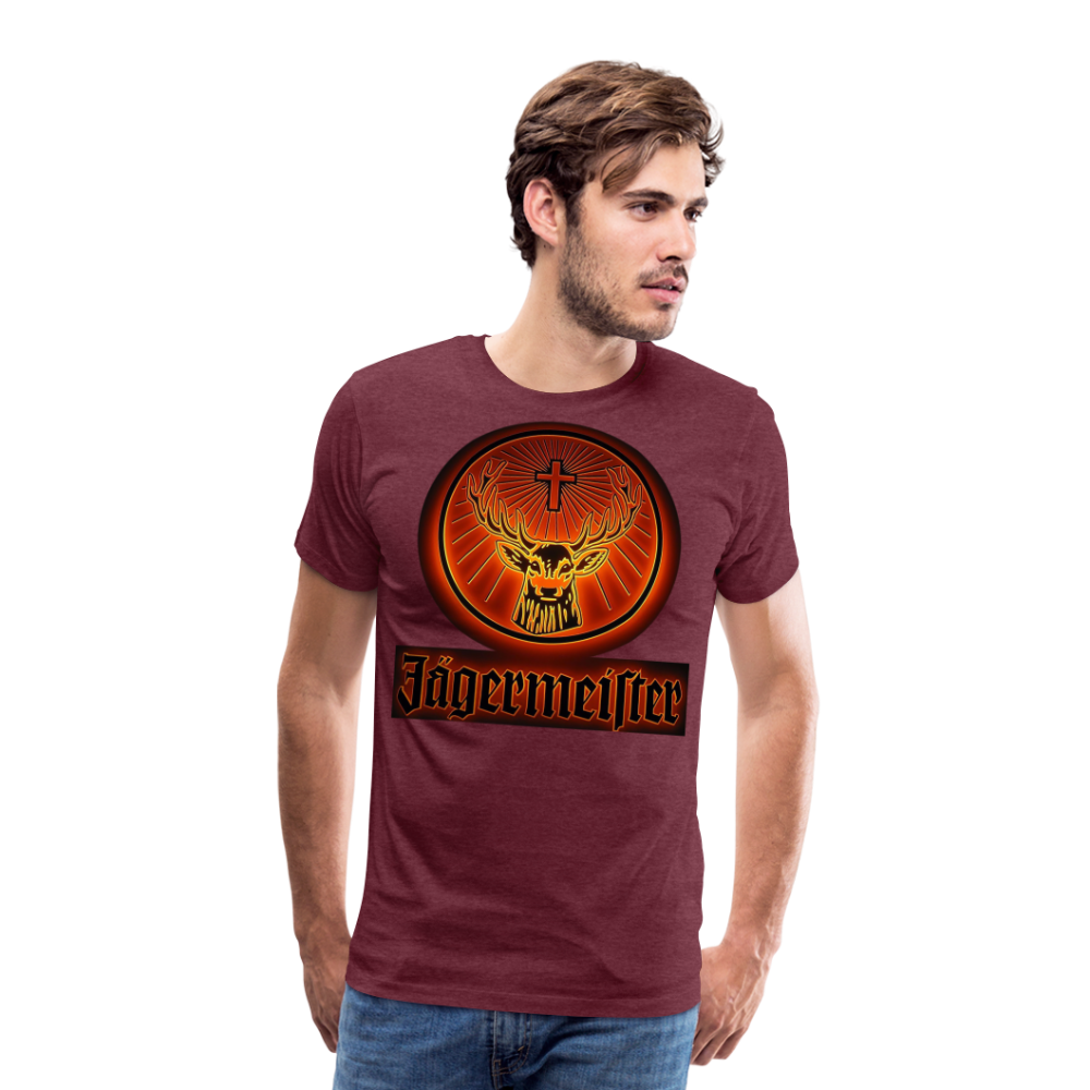 Herren Fashion T-Shirt Rundhals 100 % Baumwolle Sommer Streetwear Tank Top Shirt - Bordeauxrot meliert