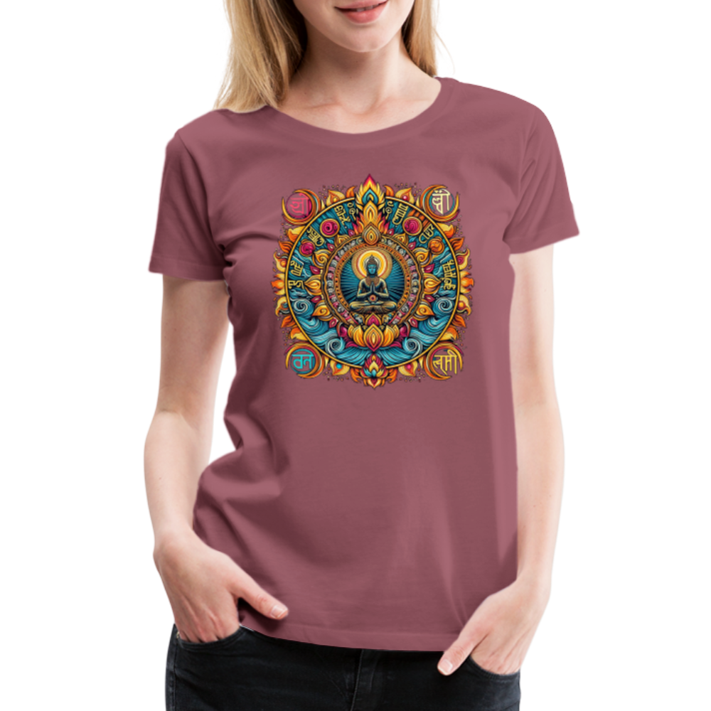 Damen Sommer Top Spirituelles Yoga T-Shirt Rundhals Streetwear lockeres Damentop - Malve