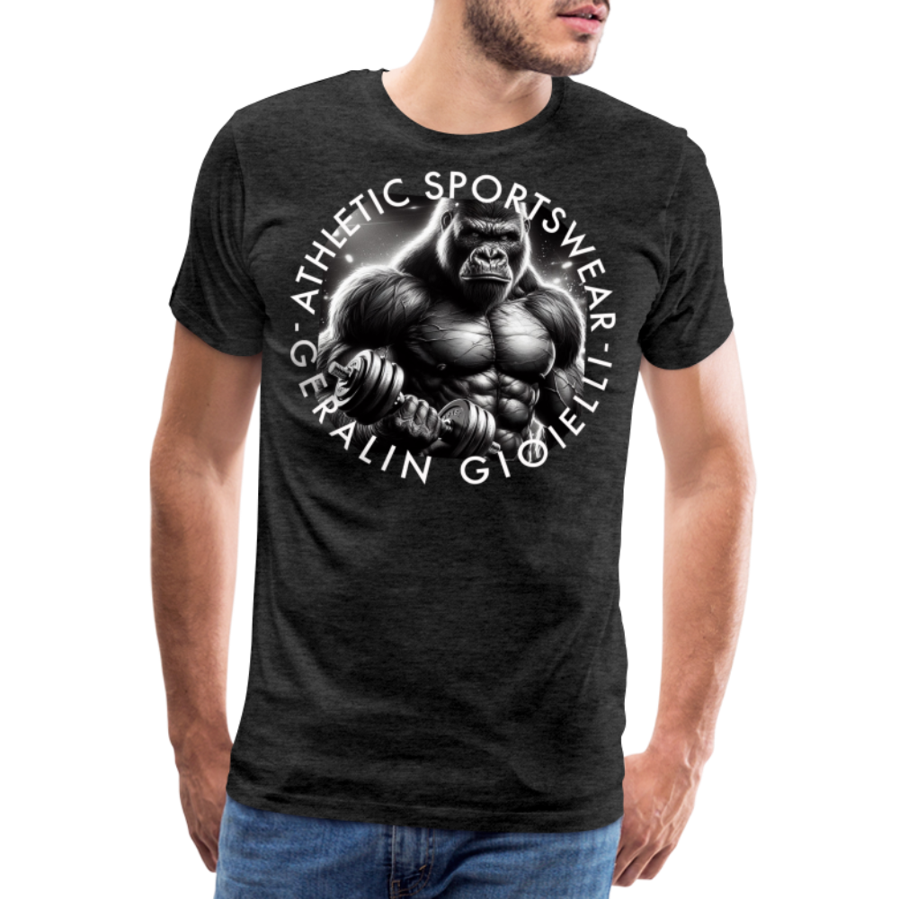 GYM Shirt Sport T-Shirt Men Herren Fitness Sportswear Streetwear 100% Baumwolle - Anthrazit