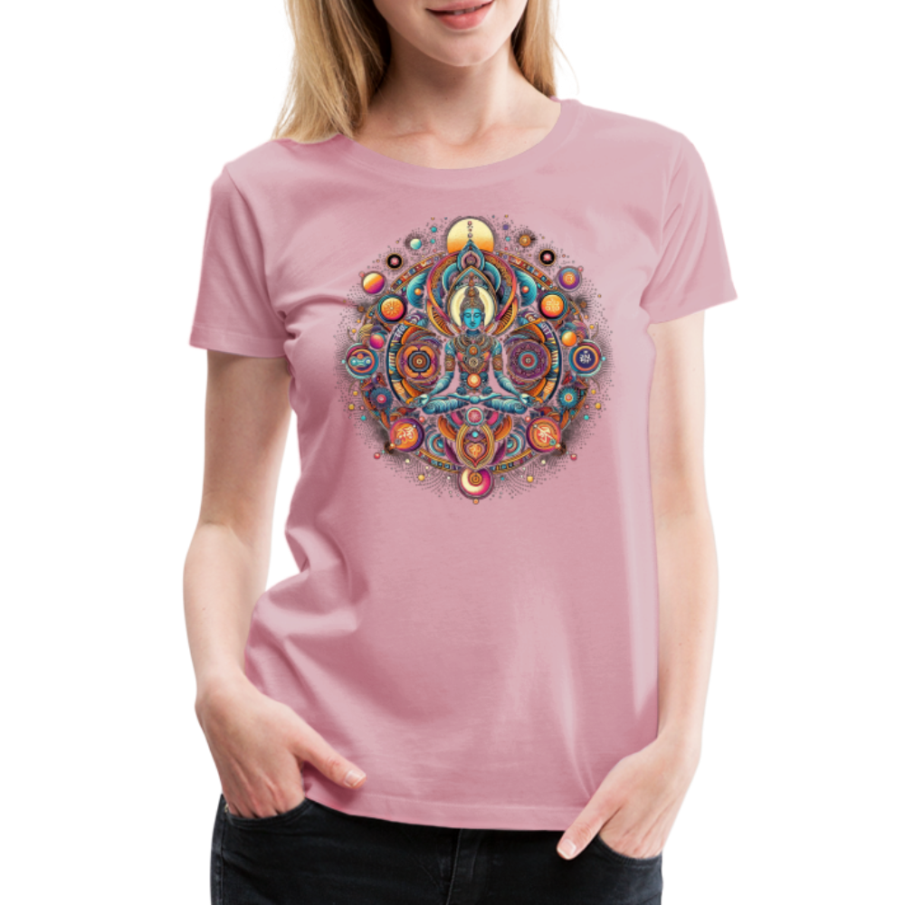 Damen Sommer Top Spirituelles Yoga T-Shirt Rundhals Streetwear lockeres Damentop - Hellrosa