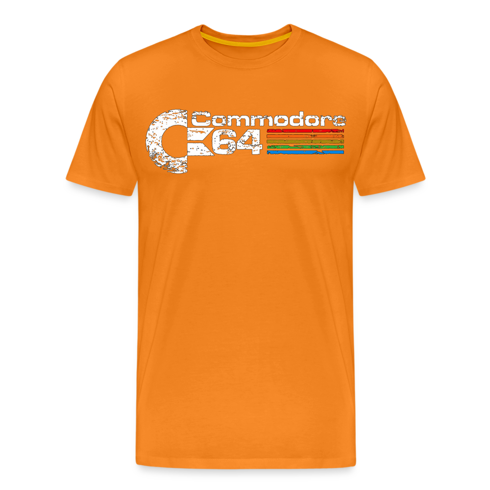 Fashion Herren Gaming Top Commodore T-Shirt Retro Streetwear 100 % Baumwolle - Orange