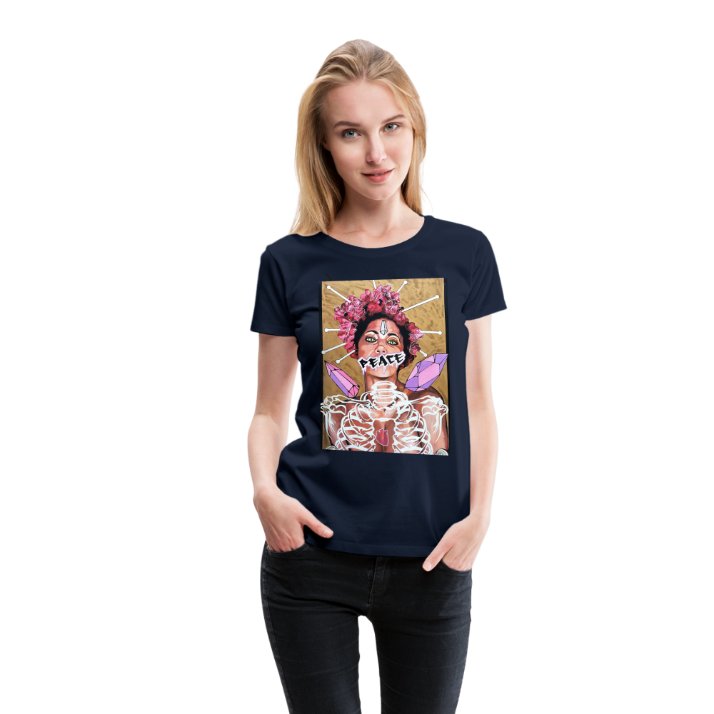 Frauen Premium T-Shirt Peace - Navy