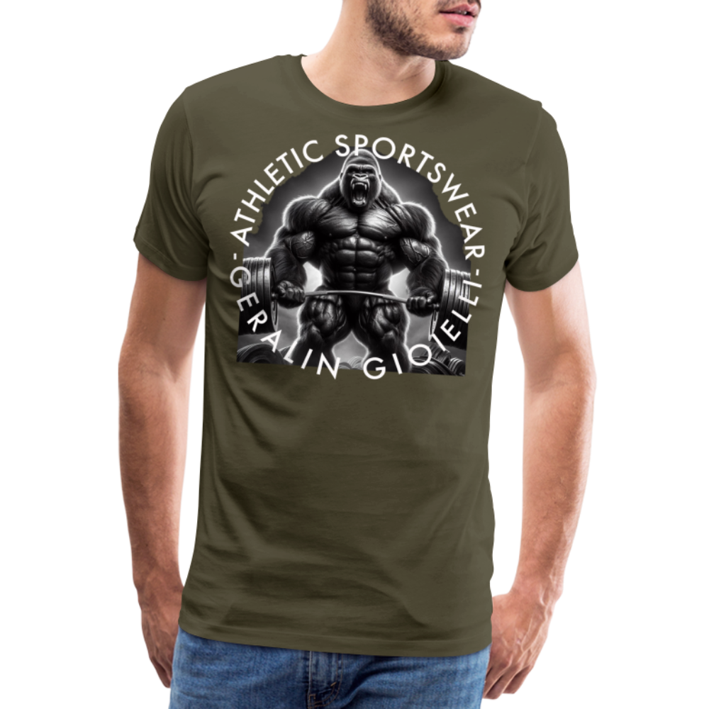 GYM Shirt Sport T-Shirt Men Herren Fitness Sportswear Streetwear 100% Baumwolle - Khaki