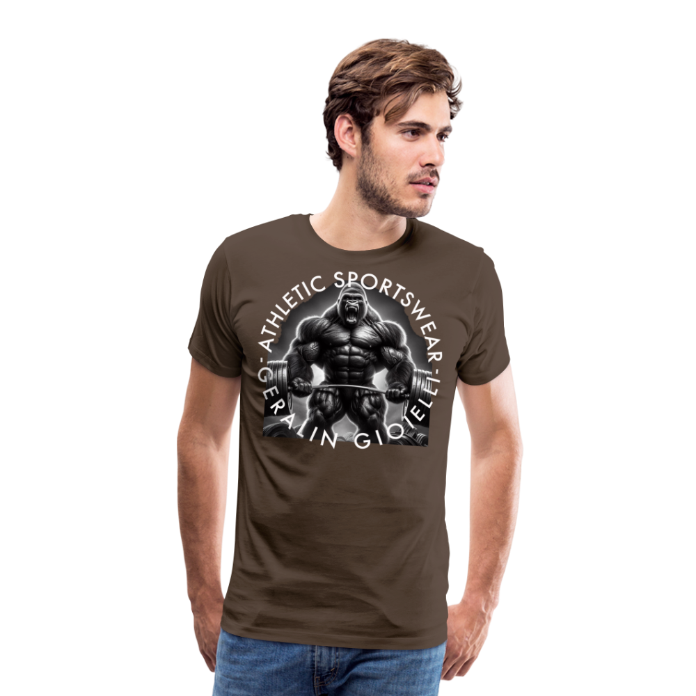GYM Shirt Sport T-Shirt Men Herren Fitness Sportswear Streetwear 100% Baumwolle - Edelbraun