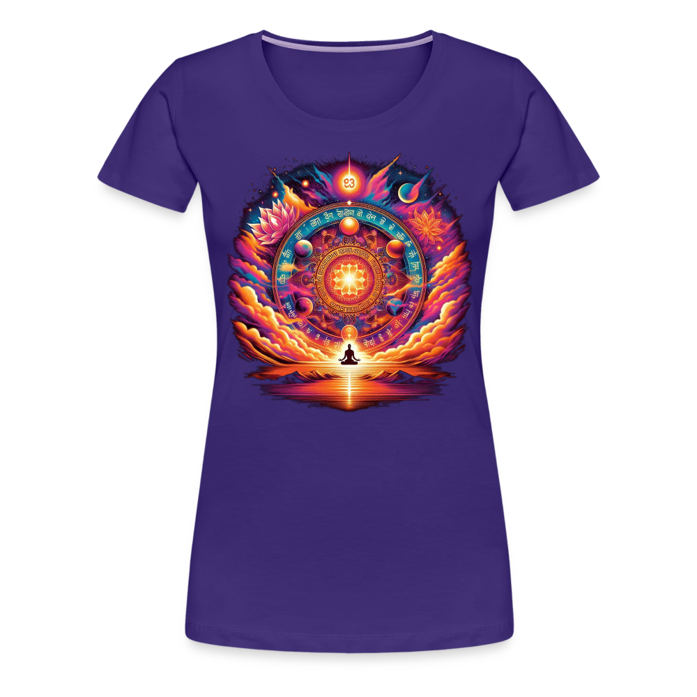 Damen Sommer Top Spirituelles Yoga T-Shirt Rundhals Streetwear lockeres Damentop - Lila