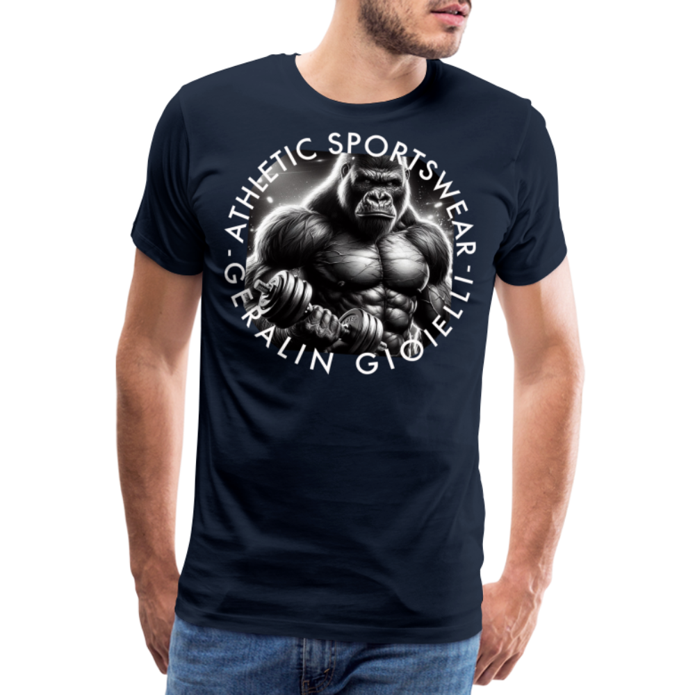GYM Shirt Sport T-Shirt Men Herren Fitness Sportswear Streetwear 100% Baumwolle - Navy