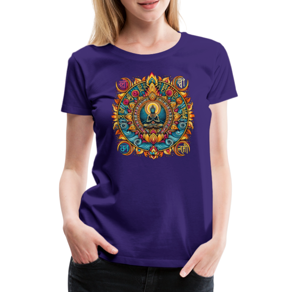 Damen Sommer Top Spirituelles Yoga T-Shirt Rundhals Streetwear lockeres Damentop - Lila