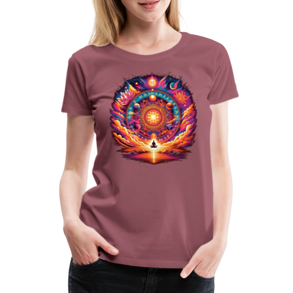 Damen Sommer Top Spirituelles Yoga T-Shirt Rundhals Streetwear lockeres Damentop - Malve