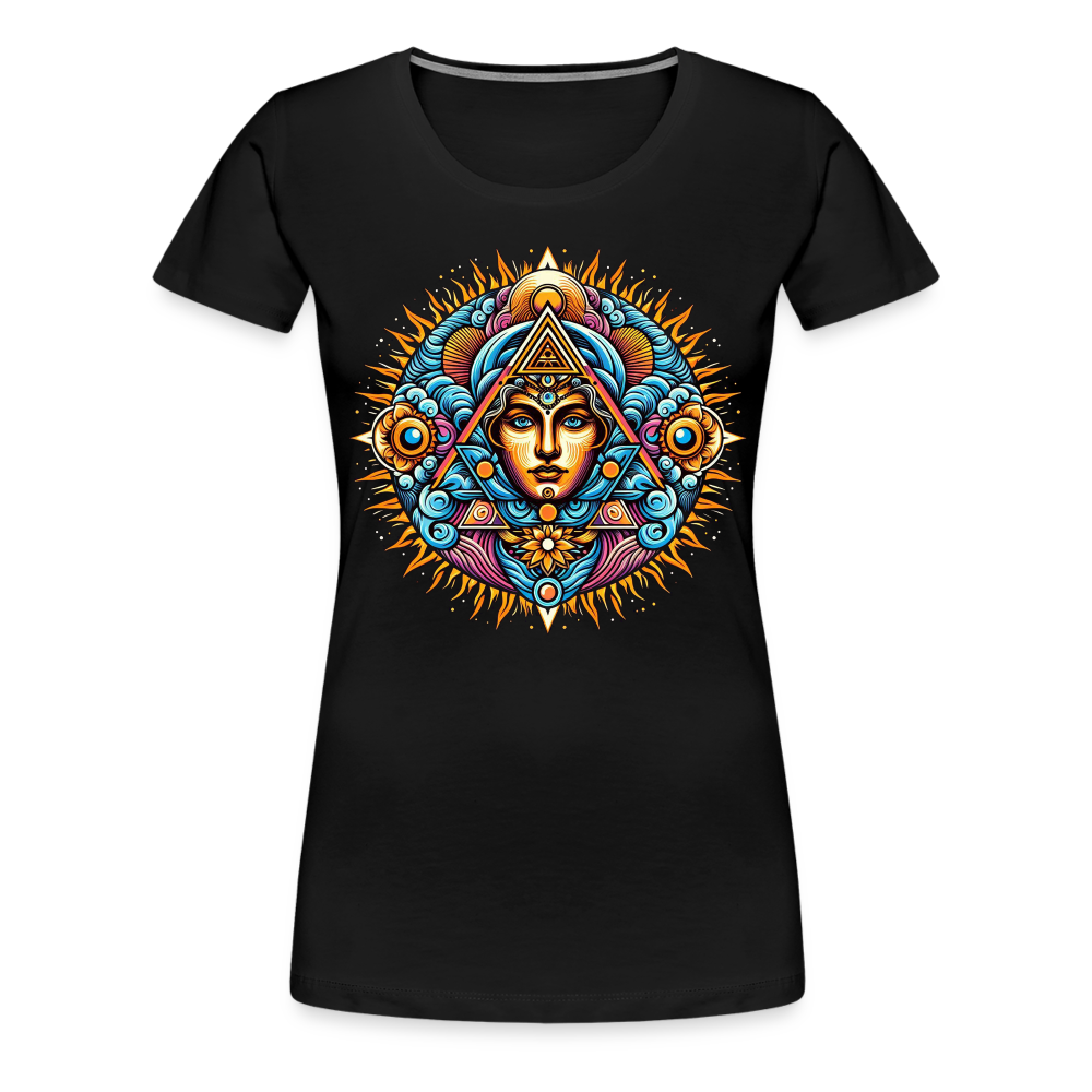 Damen Sommer Top Spirituelles Yoga T-Shirt Rundhals Streetwear lockeres Damentop - Schwarz