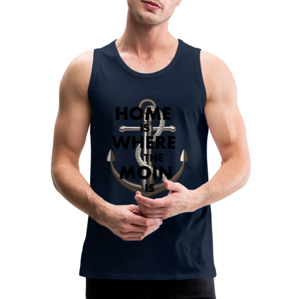 Männer Premium Tanktop T-Shirt Muskelshirt Achselshirt Home is Where the Moin is - Navy
