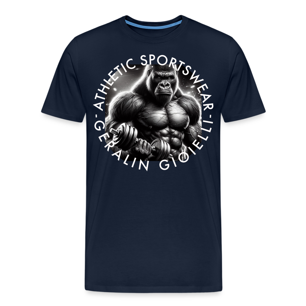 GYM Shirt Sport T-Shirt Men Herren Fitness Sportswear Streetwear 100% Baumwolle - Navy
