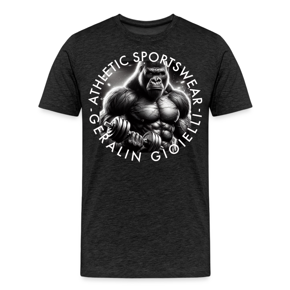 GYM Shirt Sport T-Shirt Men Herren Fitness Sportswear Streetwear 100% Baumwolle - Anthrazit