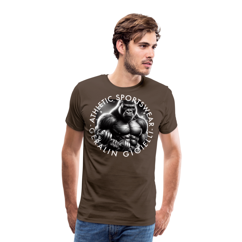 GYM Shirt Sport T-Shirt Men Herren Fitness Sportswear Streetwear 100% Baumwolle - Edelbraun