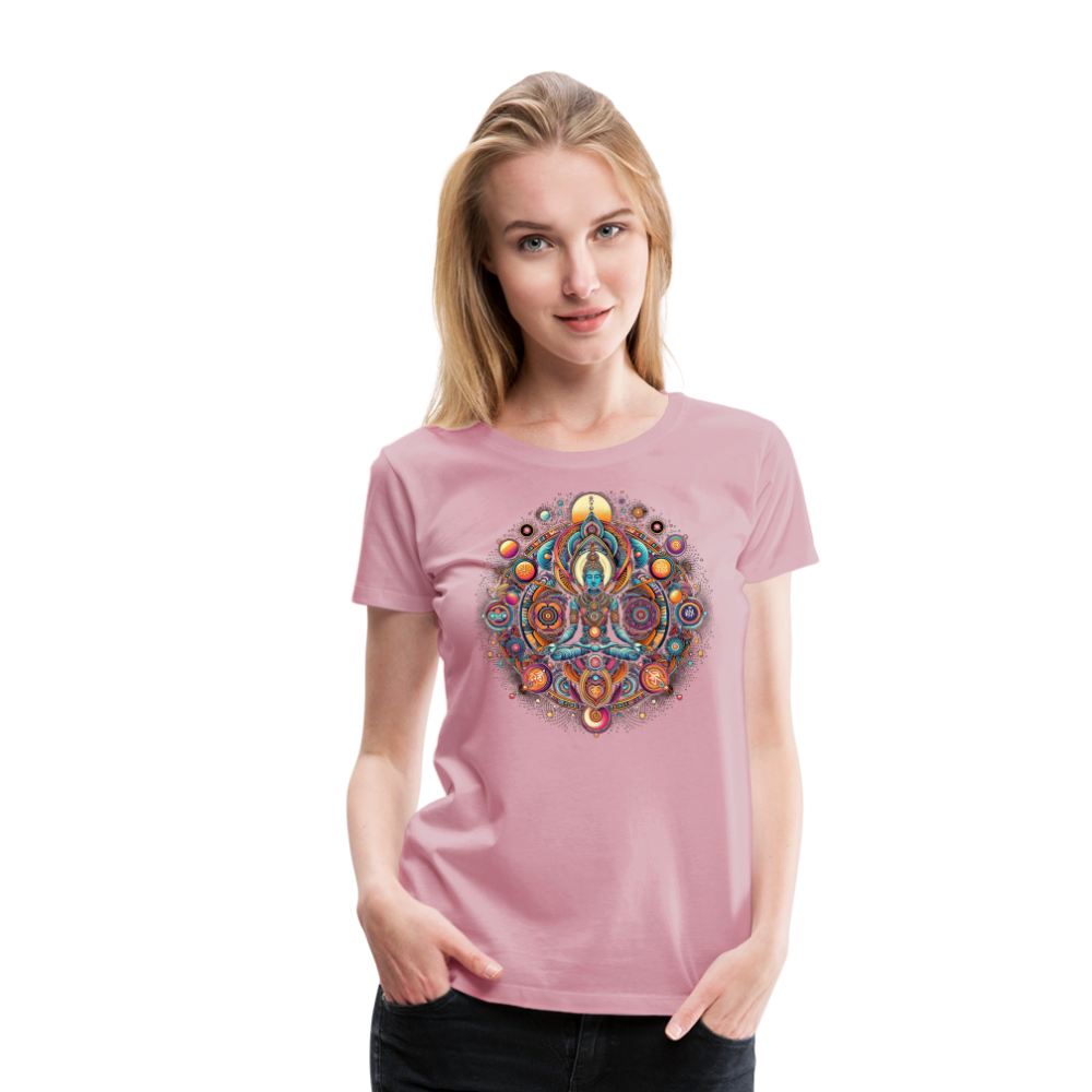 Damen Sommer Top Spirituelles Yoga T-Shirt Rundhals Streetwear lockeres Damentop - Hellrosa