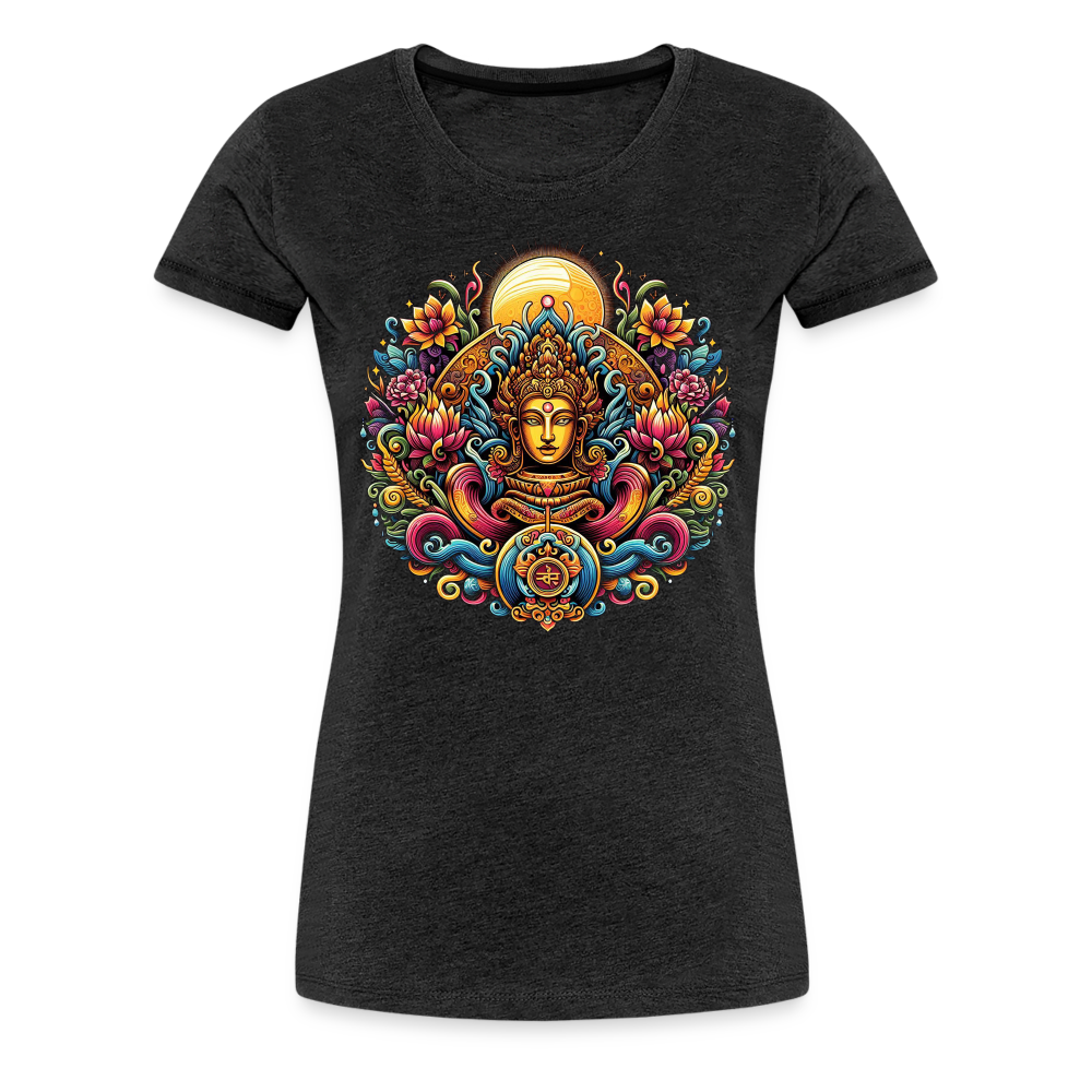 Damen Sommer Top Spirituelles Yoga T-Shirt Rundhals Streetwear lockeres Damentop - Anthrazit