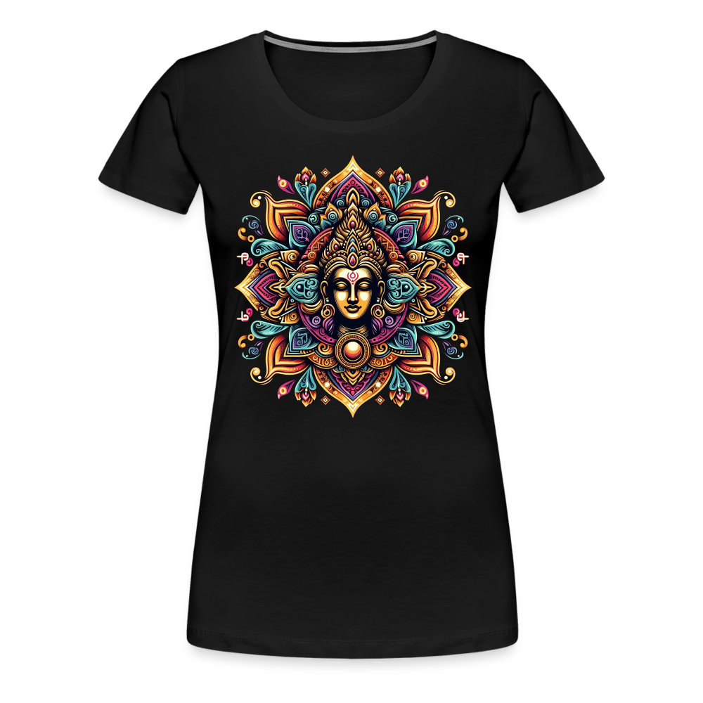 Damen Sommer Top Spirituelles Yoga T-Shirt Rundhals Streetwear lockeres Damentop - Schwarz