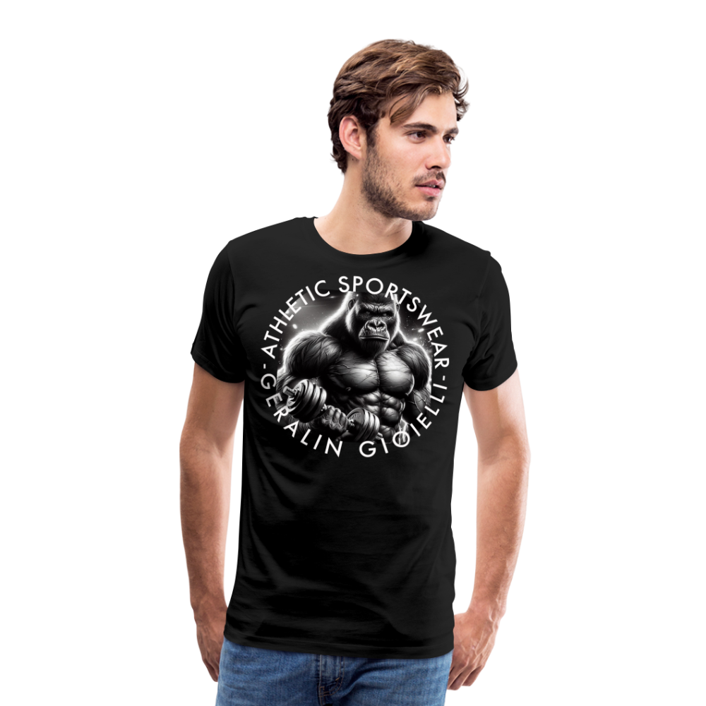GYM Shirt Sport T-Shirt Men Herren Fitness Sportswear Streetwear 100% Baumwolle - Schwarz