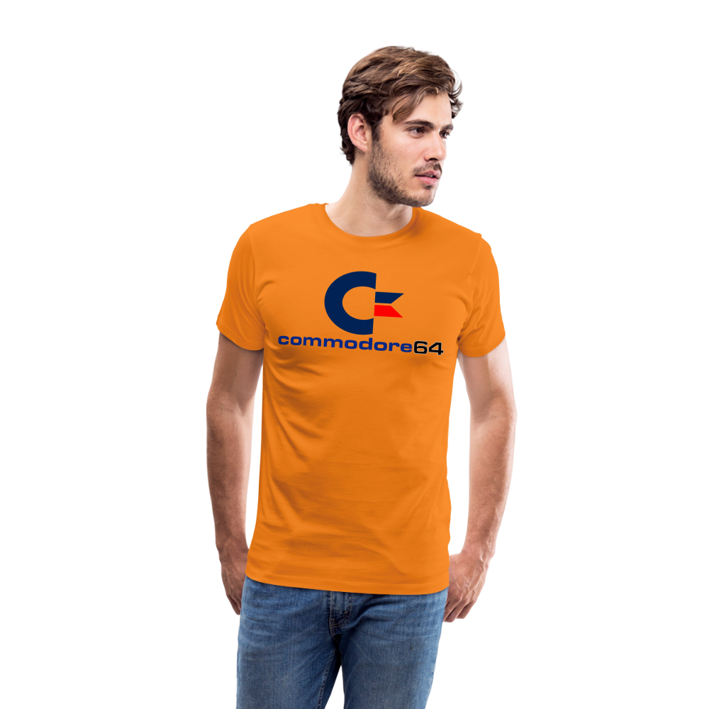 Fashion Herren Gaming Top Commodore T-Shirt Retro Streetwear 100 % Baumwolle - Orange
