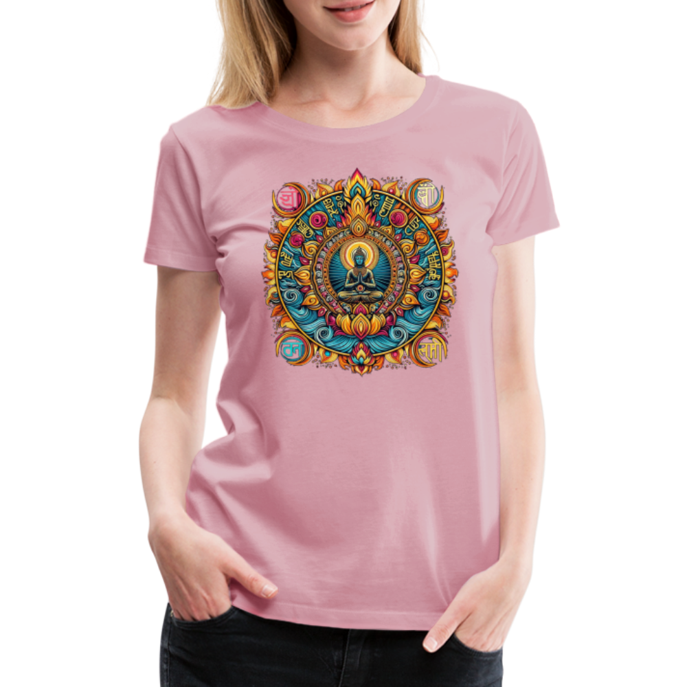 Damen Sommer Top Spirituelles Yoga T-Shirt Rundhals Streetwear lockeres Damentop - Hellrosa