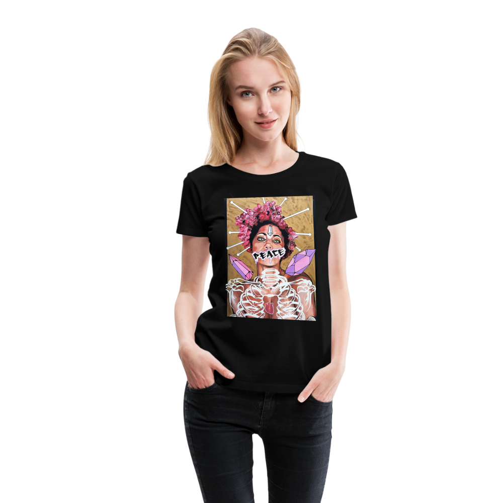 Frauen Premium T-Shirt Peace - Schwarz