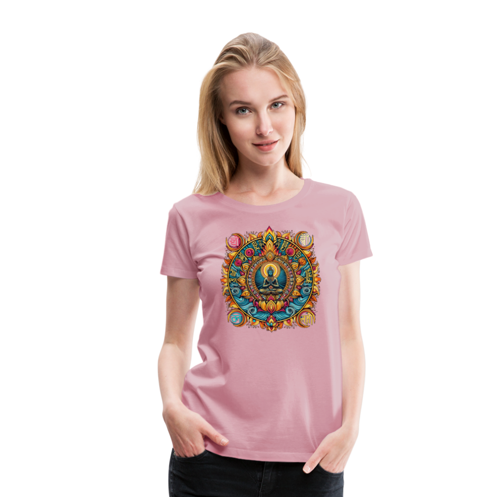 Damen Sommer Top Spirituelles Yoga T-Shirt Rundhals Streetwear lockeres Damentop - Hellrosa