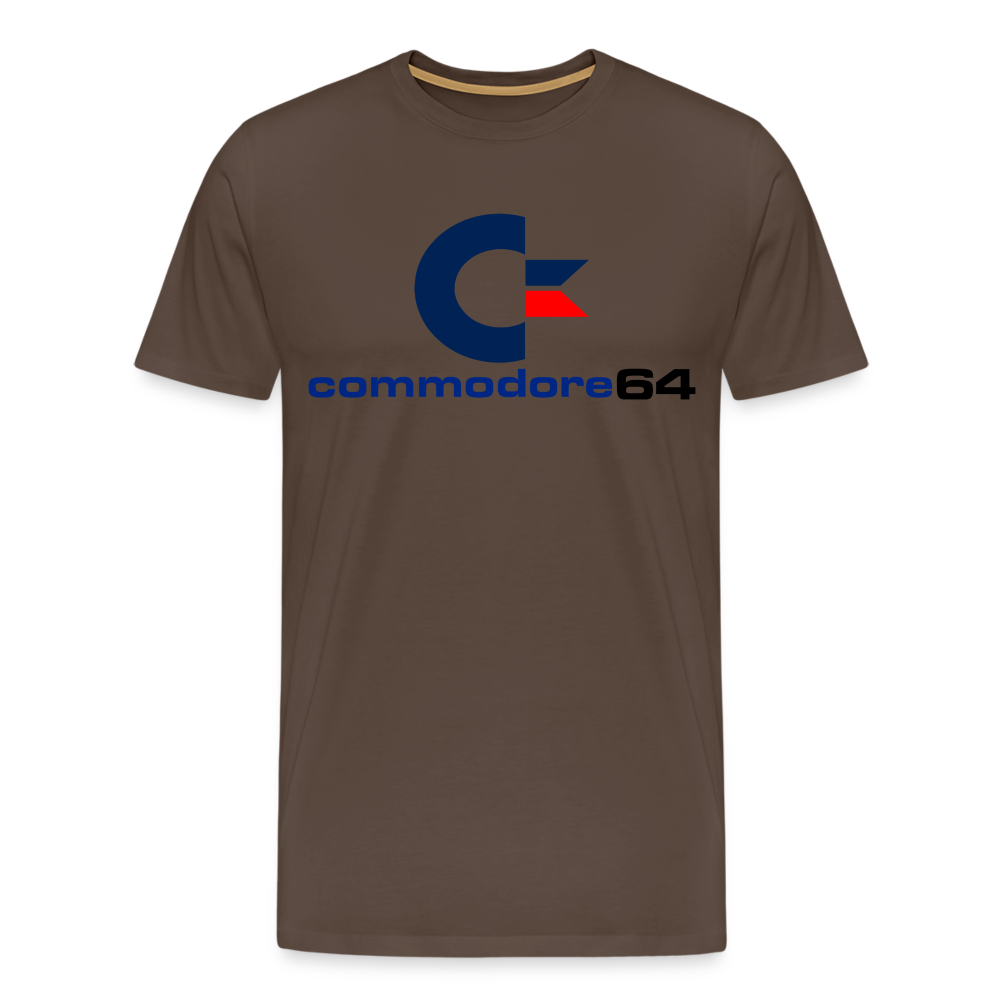 Fashion Herren Gaming Top Commodore T-Shirt Retro Streetwear 100 % Baumwolle - Edelbraun