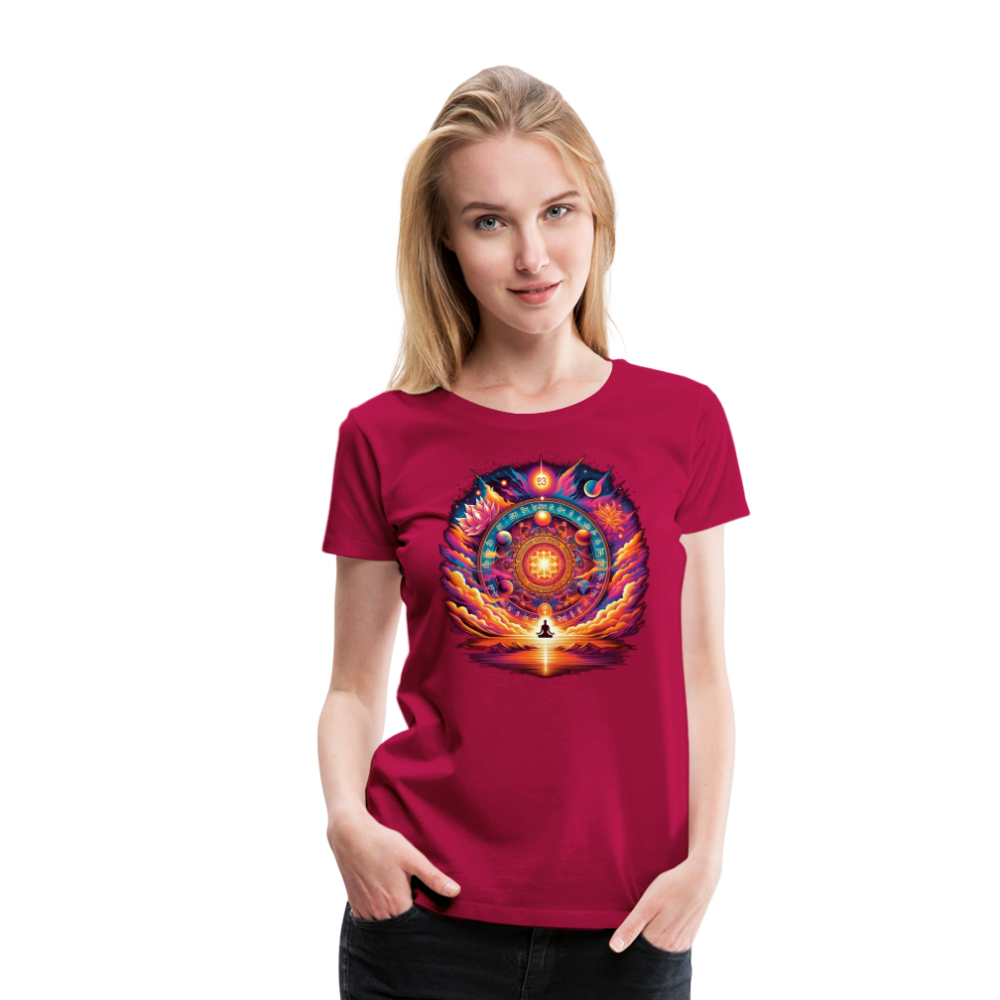 Damen Sommer Top Spirituelles Yoga T-Shirt Rundhals Streetwear lockeres Damentop - dunkles Pink