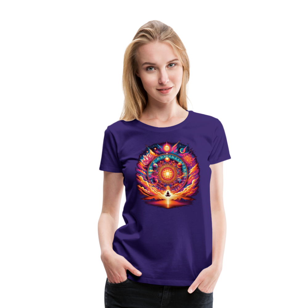Damen Sommer Top Spirituelles Yoga T-Shirt Rundhals Streetwear lockeres Damentop - Lila