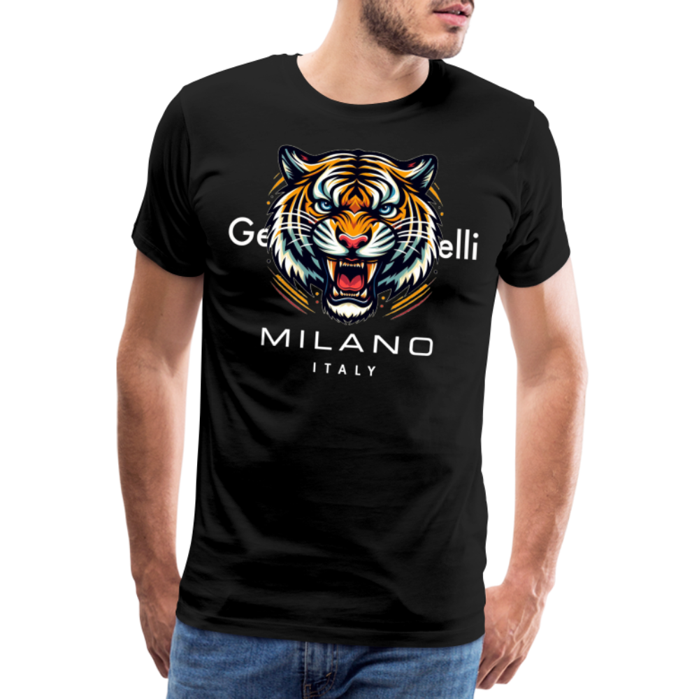 Männer T-Shirt Rundhals Unisex Tiger Sommer Streetwear Tank Top 100% Baumwolle - Schwarz