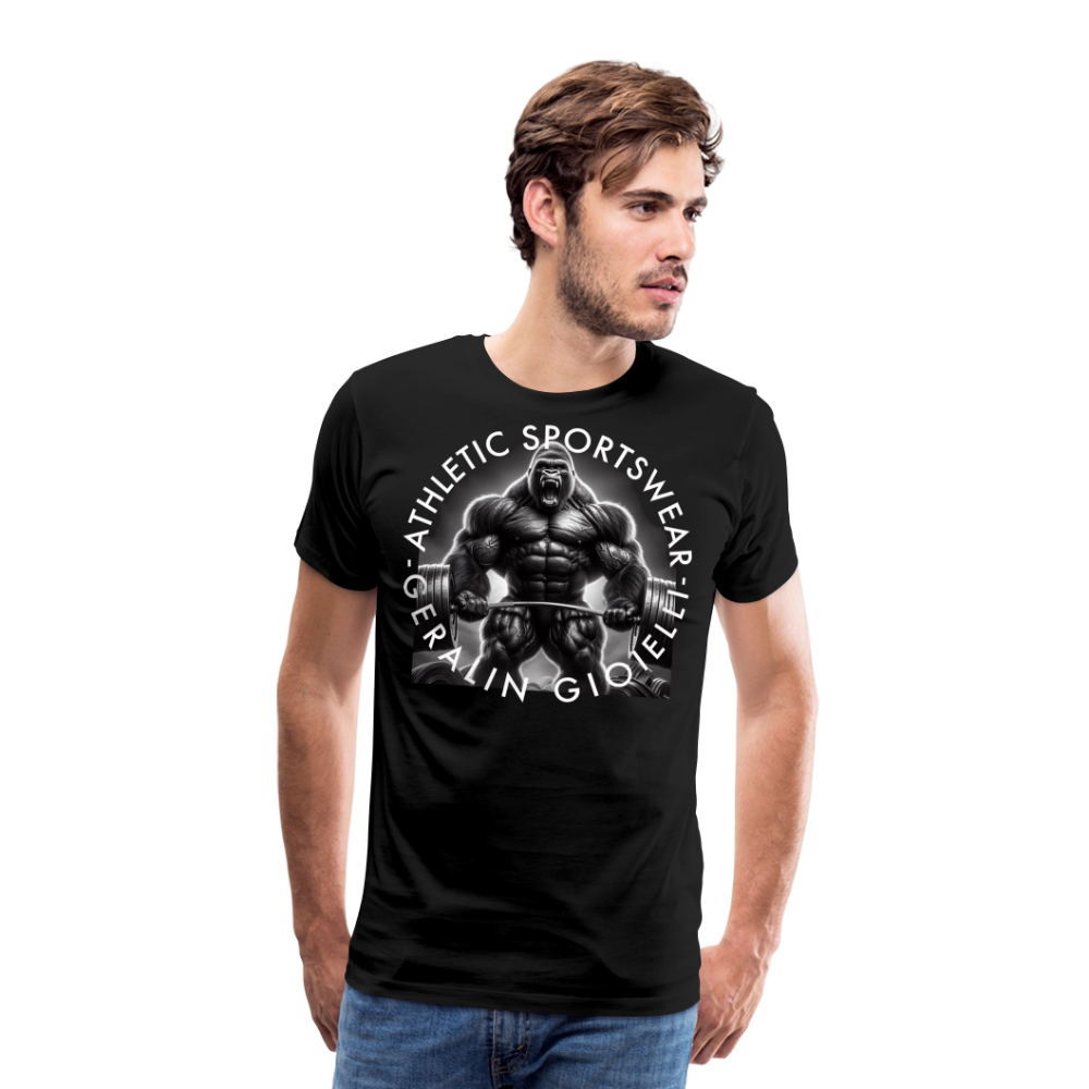 GYM Shirt Sport T-Shirt Men Herren Fitness Sportswear Streetwear 100% Baumwolle - Schwarz