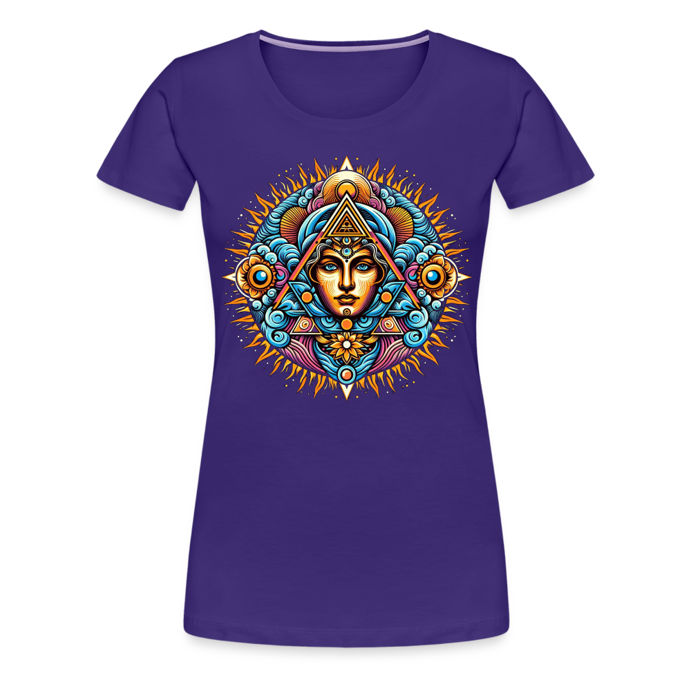 Damen Sommer Top Spirituelles Yoga T-Shirt Rundhals Streetwear lockeres Damentop - Lila