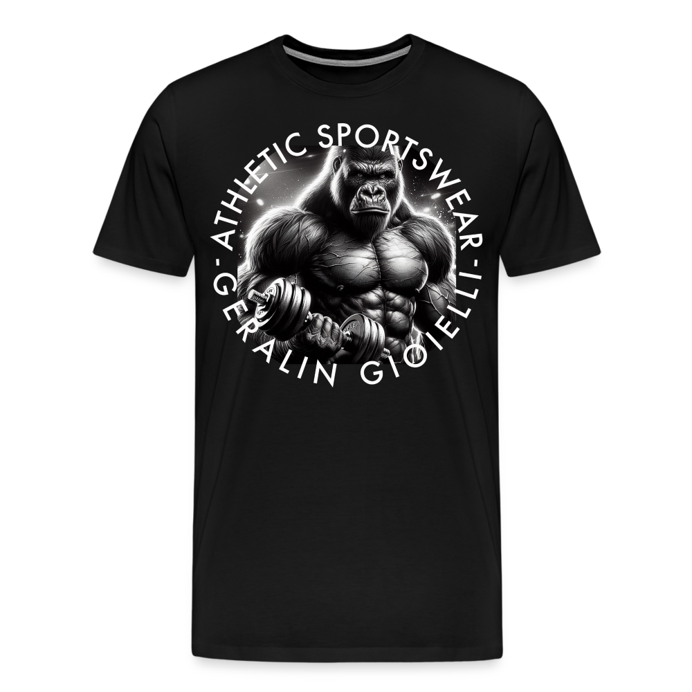 GYM Shirt Sport T-Shirt Men Herren Fitness Sportswear Streetwear 100% Baumwolle - Schwarz
