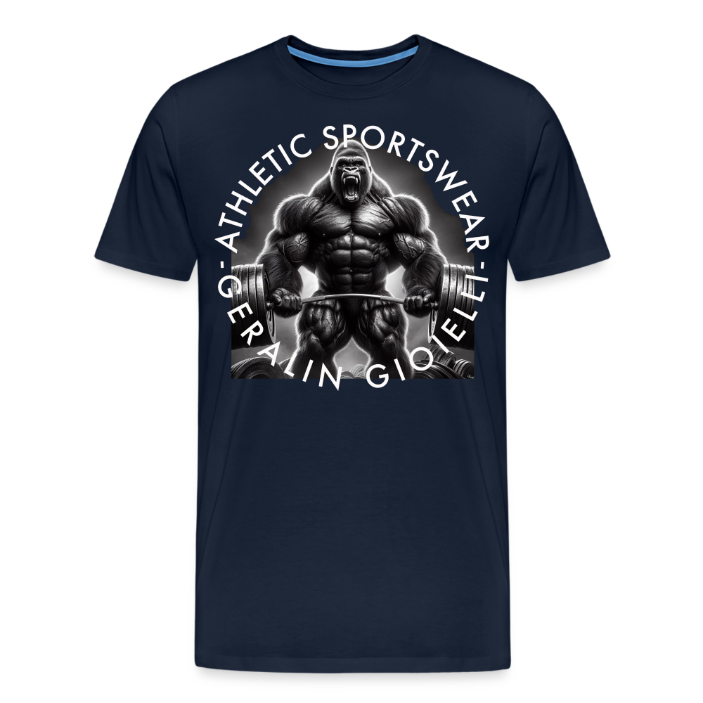 GYM Shirt Sport T-Shirt Men Herren Fitness Sportswear Streetwear 100% Baumwolle - Navy