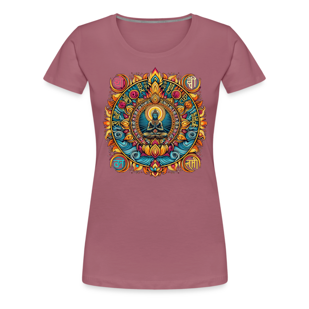 Damen Sommer Top Spirituelles Yoga T-Shirt Rundhals Streetwear lockeres Damentop - Malve