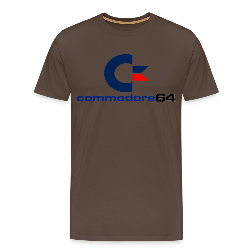 Fashion Herren Gaming Top Commodore T-Shirt Retro Streetwear 100 % Baumwolle - Edelbraun