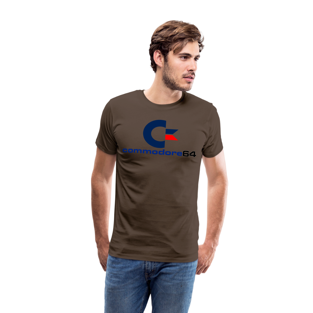 Fashion Herren Gaming Top Commodore T-Shirt Retro Streetwear 100 % Baumwolle - Edelbraun