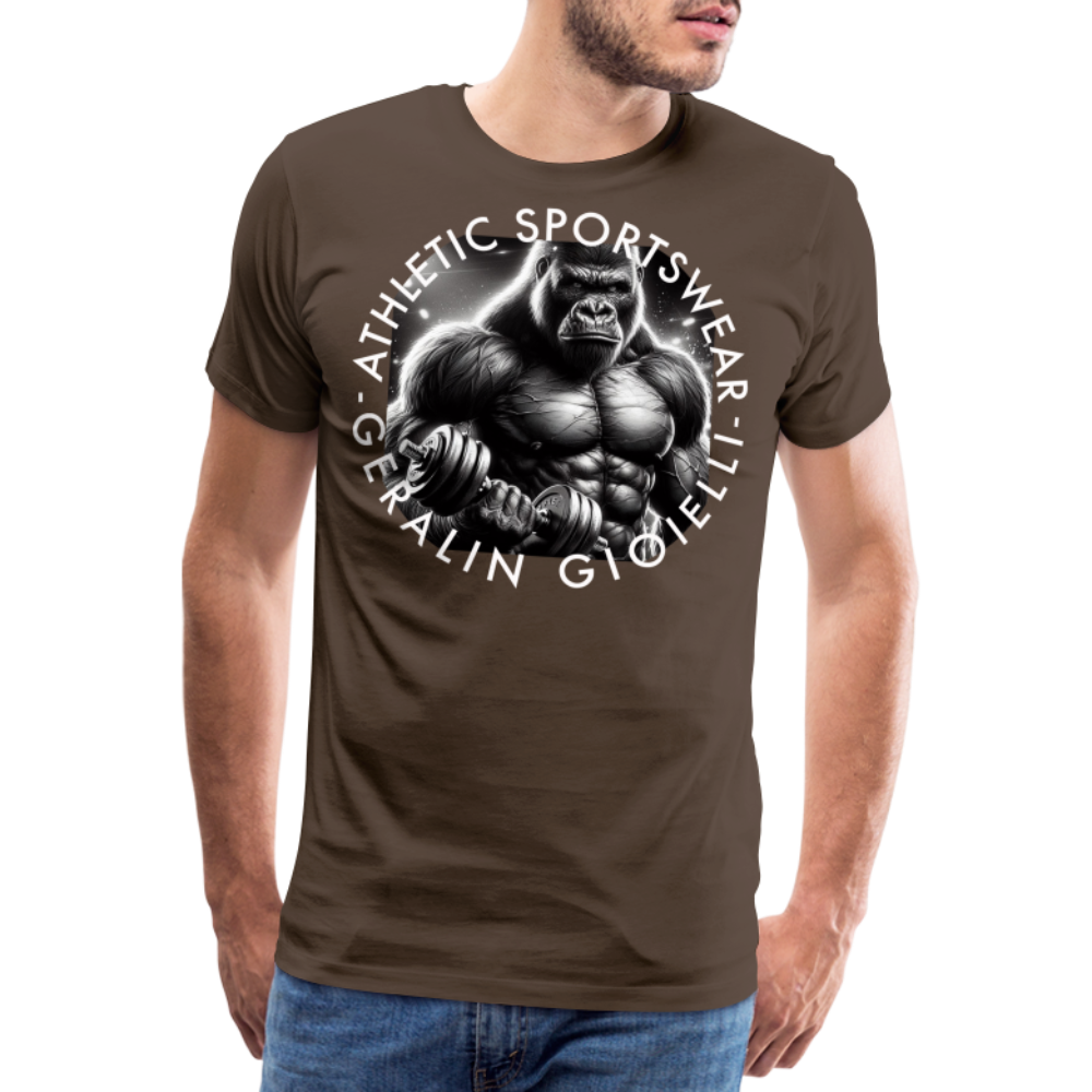 GYM Shirt Sport T-Shirt Men Herren Fitness Sportswear Streetwear 100% Baumwolle - Edelbraun