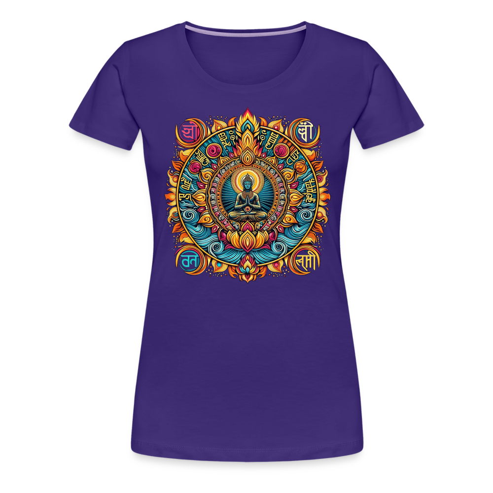 Damen Sommer Top Spirituelles Yoga T-Shirt Rundhals Streetwear lockeres Damentop - Lila