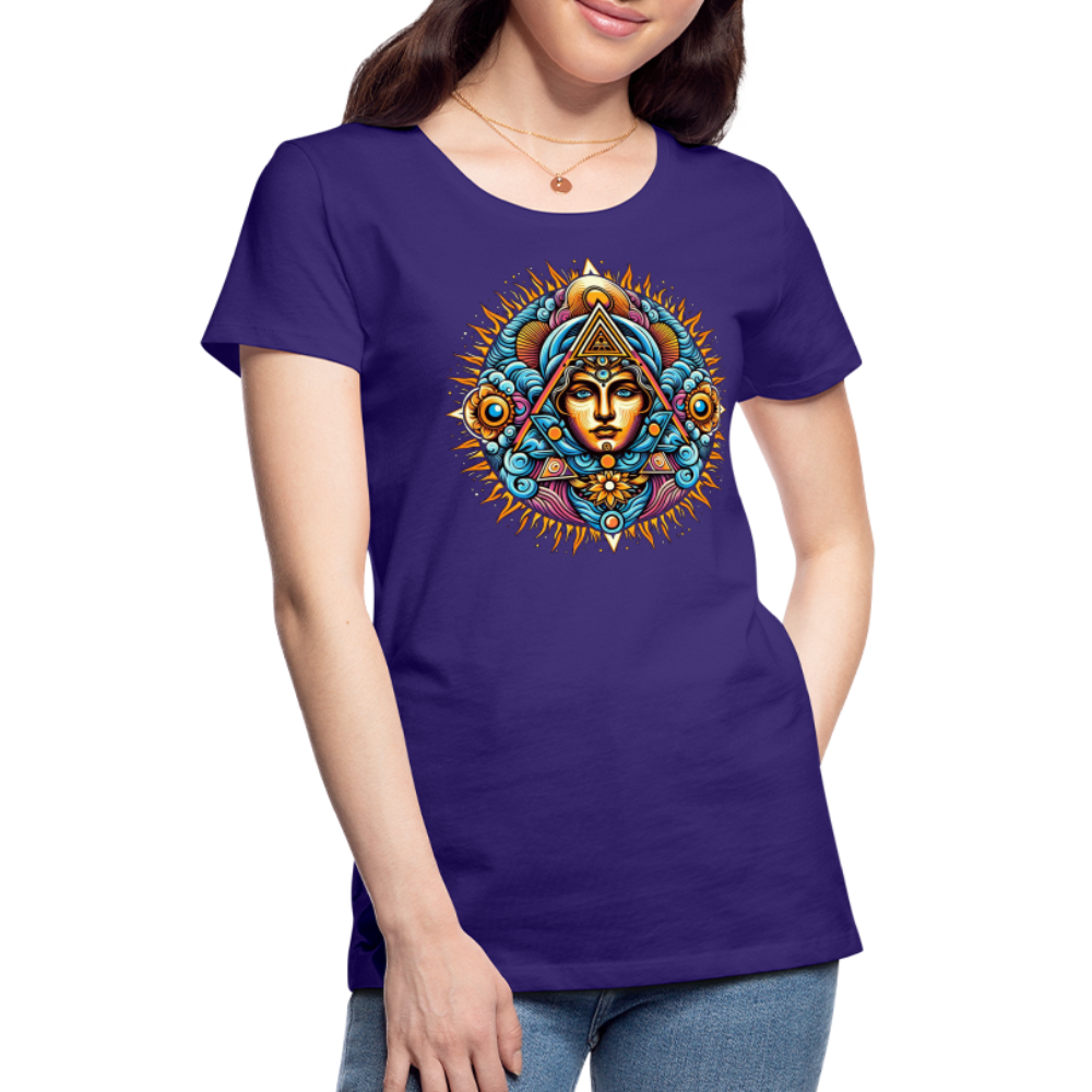 Damen Sommer Top Spirituelles Yoga T-Shirt Rundhals Streetwear lockeres Damentop - Lila