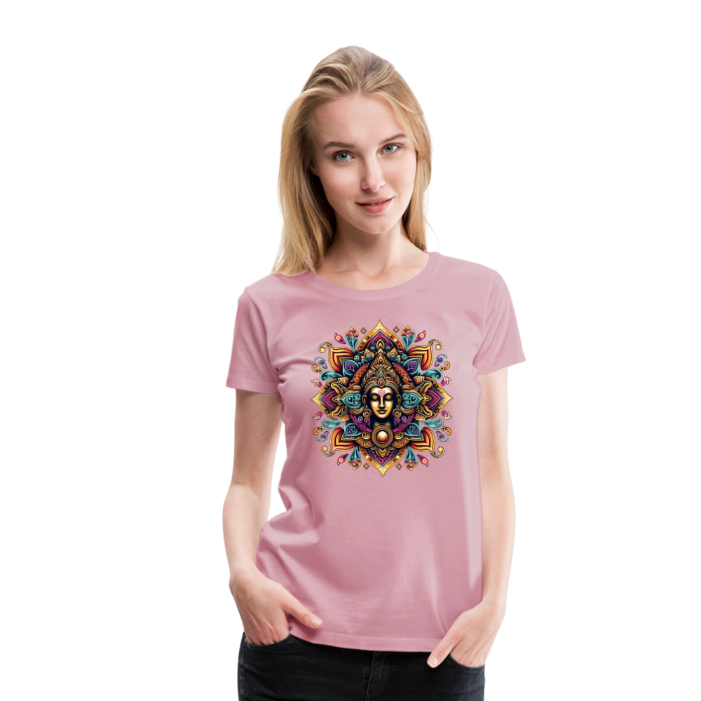 Damen Sommer Top Spirituelles Yoga T-Shirt Rundhals Streetwear lockeres Damentop - Hellrosa