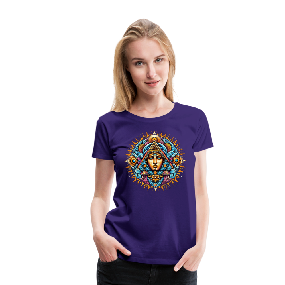 Damen Sommer Top Spirituelles Yoga T-Shirt Rundhals Streetwear lockeres Damentop - Lila