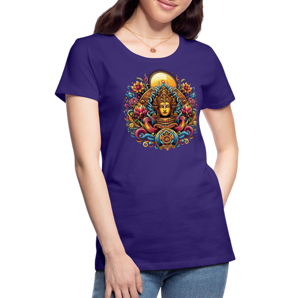 Damen Sommer Top Spirituelles Yoga T-Shirt Rundhals Streetwear lockeres Damentop - Lila