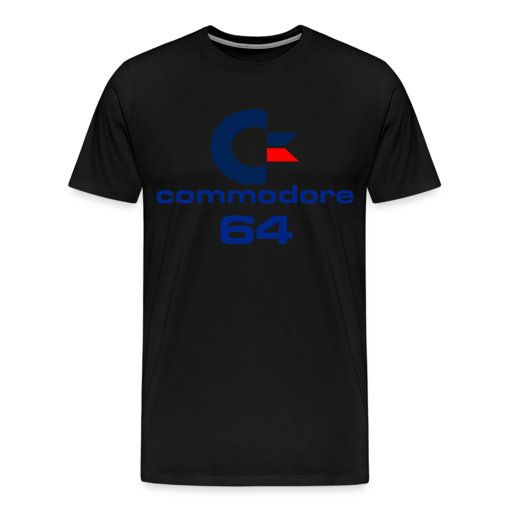 Fashion Herren Gaming Top Commodore T-Shirt Retro Streetwear 100 % Baumwolle - Schwarz