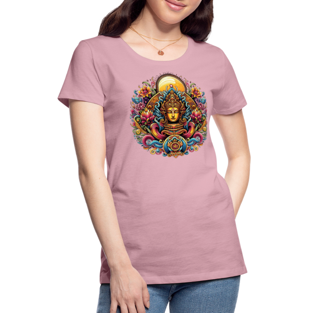 Damen Sommer Top Spirituelles Yoga T-Shirt Rundhals Streetwear lockeres Damentop - Hellrosa