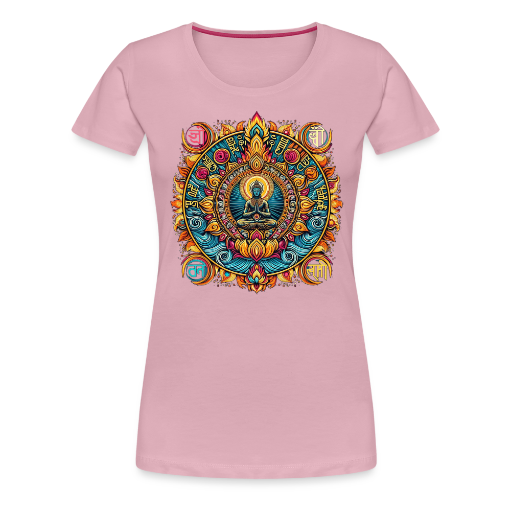Damen Sommer Top Spirituelles Yoga T-Shirt Rundhals Streetwear lockeres Damentop - Hellrosa