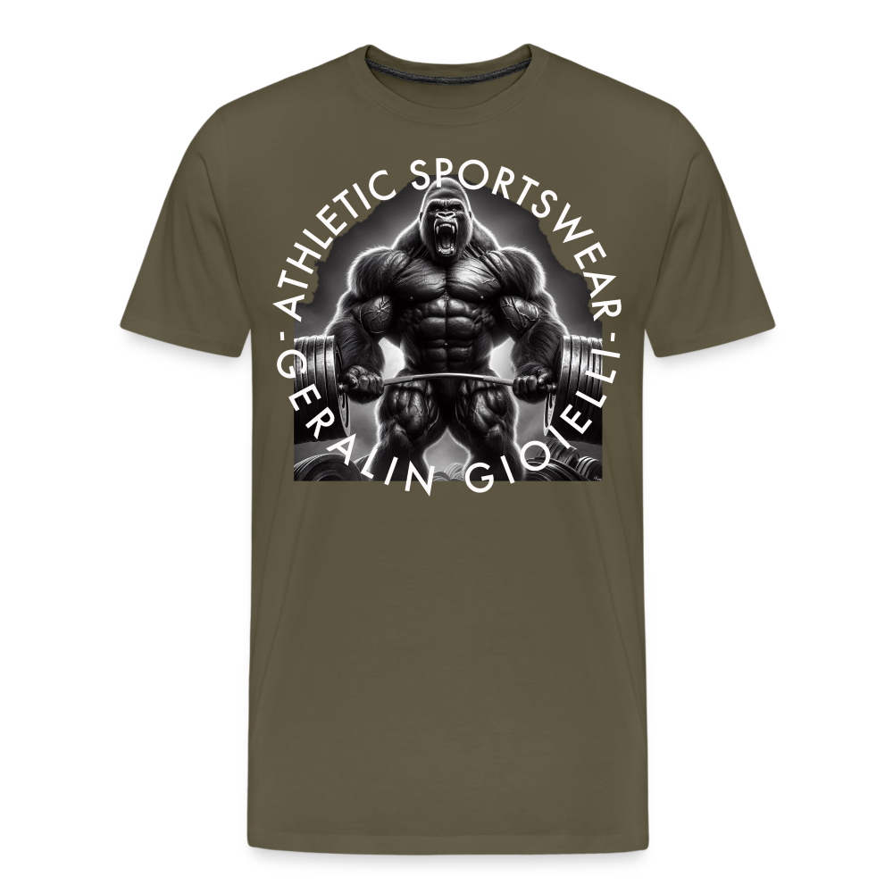 GYM Shirt Sport T-Shirt Men Herren Fitness Sportswear Streetwear 100% Baumwolle - Khaki