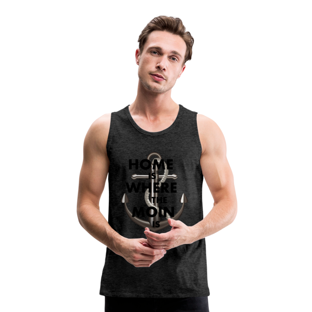 Männer Premium Tanktop T-Shirt Muskelshirt Achselshirt Home is Where the Moin is - Anthrazit