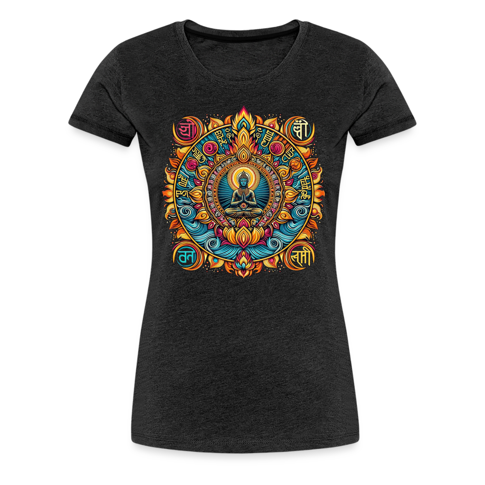 Damen Sommer Top Spirituelles Yoga T-Shirt Rundhals Streetwear lockeres Damentop - Anthrazit