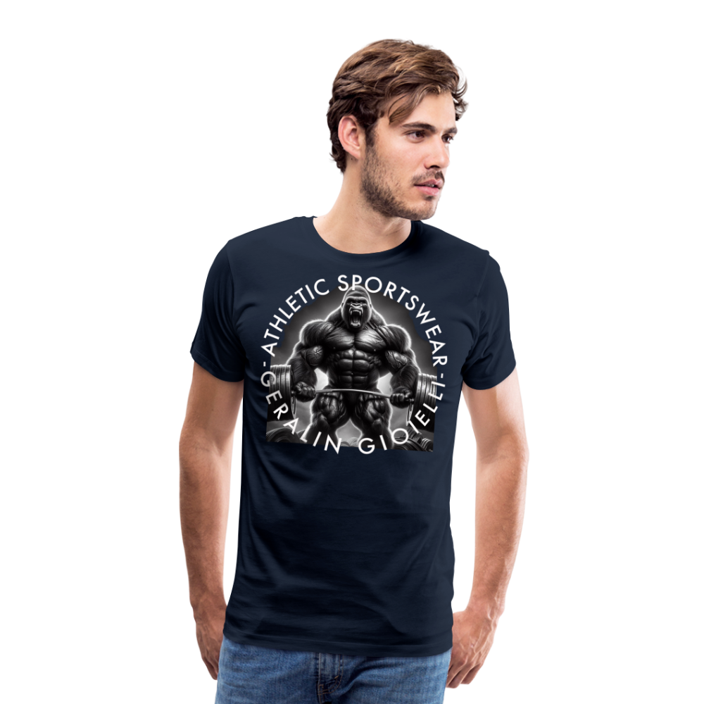 GYM Shirt Sport T-Shirt Men Herren Fitness Sportswear Streetwear 100% Baumwolle - Navy